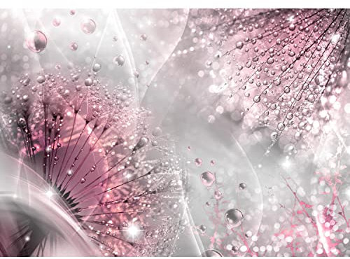 Runa Art Fototapete Pusteblumen 352 x 250 cm Vlies Tapeten XXL Moderne Wandtapete Wohnzimmer Schlafzimmer Rosa Grau 9483011b