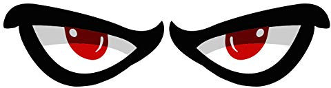 2x MANIAC EYES Sticker Manische Augen Aufkleber 1 Paar Auto Motorrad Helm Mofa Roller Waschanlagenfest