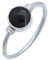 mantraroma Damen Ring 925 Silber mit Stein Onyx Edelstein schwarz schlicht modern