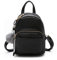 Katech Damen Schultertasche Casual wasserdichte Daypack Kleinen Rucksack Mädchen Schultaschen Handtasche mit Pom Pom Ball (Schwarz)