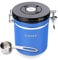 Schramm® Kaffeedose 1500 ml in 10 Farben mit Dosierlöffel Höhe: 15cm Kaffeedosen Kaffeebehälter aus Edelstahl, Farbe:blau
