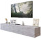 lukmebel Colgante TV-Ständer Doppelschrank mit Push-to-Open-Mechanismus Wandmontage Glatte Minimalistische Front aus Laminierter Platte 40x200x36 cm Beton/Beton