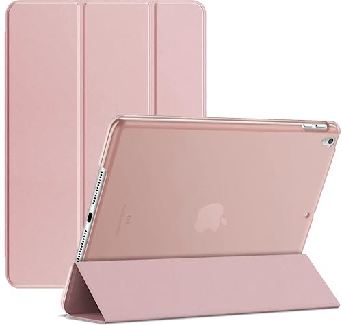 Funda magnética inteligente para Apple iPad de 10.2 pulgadas, 7.ª generación (2019), 8.ª generación (2020) con función de apagado automático (oro rosa)
