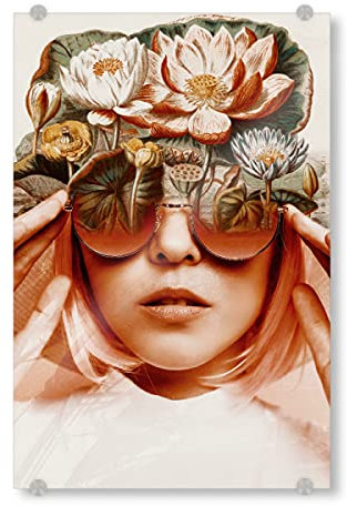 artboxONE Acrylglasbild 150x100 cm Menschen Ruby by Tas Bild hinter Acrylglas - Bild Lotus floral Flowers