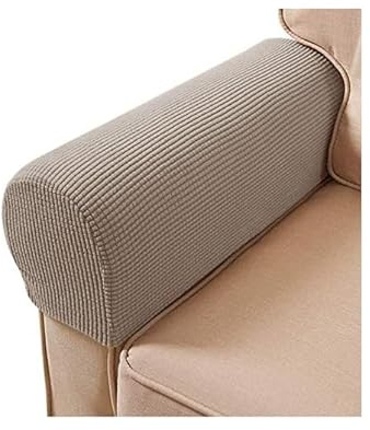 Arm Rest Covers Sofa Set of 2 Stretch Armchair Couch Non-Slip Furniture Protector Slipcovers for Chair Sofa Couches Recliner (Sand)