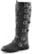 XDXDO Stivali medievali con 7 Fibbia, PU in Pelle da Uomo Steampunk Boots Ginocchio Lacci Shoes Shoes Stivale in Costume da Equitazione Larp per Cosplay,Nero,45