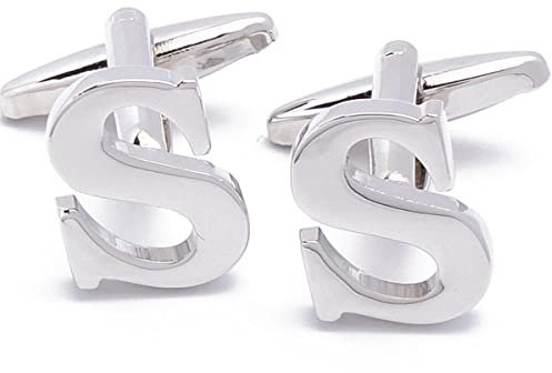 Manschettenknöpfe - Buchstaben Initial Brief S Silber Metall