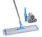 CQT Commercial Flat Microfiber Floor Mop Cleaning System 18 Inch Wet Dry and Dust Hardwood with 4 Washable Pads Cleaner for Laminate Tile Stainless Steel Handle and Extension (Blue)