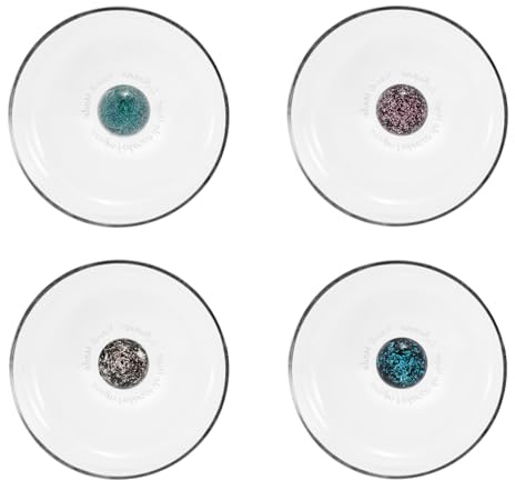 Zafferano Bilia Caleido Becher Trinkgläser 4er Set, Wassergläser 440 ml, 4 Bilia Farben, Spülmaschinenfest