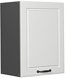 Vicco Hängeschrank R-Line, hängender Küchenschrank, Weiß Landhaus/Anthrazit, 45 cm