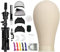 SZCY 22 Inch Canvas Block Head Mannequin Wig Head, Stand Tripod with Display Styling Manikin Set for Wigs Making Caps, T+C Pins Set&Brush, 22inch white