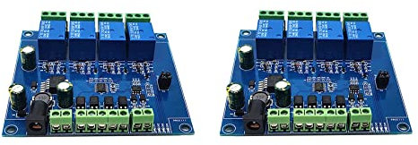 BRIUERG Modbus RTU 4-Wege-Relaismodul, 7-24 V, Relaismodul, Schalter RS485/TTL, Eingang und Ausgang mit Rücklaufschutz, 2 Stück