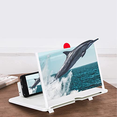 Handy Bildschirmlupe 10 Zoll Handy Bildschirmvergrößerung Faltbarer Telefon Bildschirmlupe für alle Smartphone, Geschenke, Weiß