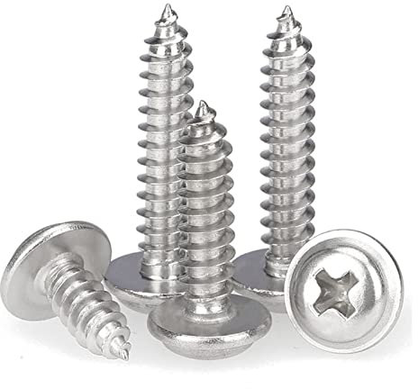 Lot de 50 vis autotaraudeuses à bride M3 x 16 mm x 7 mm, vis multi-usages, en acier inoxydable 304, vis cruciformes pour bois, cloisons sèches et meubles