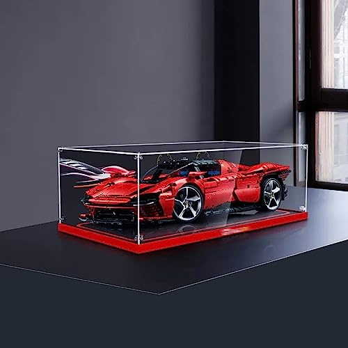 AZIZAT Vitrine en acrylique transparente pour Lego 42143 Ferrari Daytona SP3 (boîte de rangement uniquement, 3 mm) (peintures)