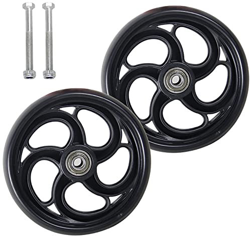 BEdaw Vorderräder, 1 Paar Rollstuhl-Vorderräder, Vollreifen 5 Zoll, 6 Zoll, 8 Zoll, Tragfähigkeit 120 Kg, Verschleißfest Und Rutschfest/Black/13Cm/5Inch