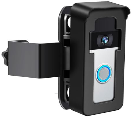 Doorbell Mount for Ring Video Door Bell, Adjustable 40 to 80 Degree Anti-Theft Doorbell Holder for Blink Doorbell, Universal Doorbell Angle Mount Corner Bracket Mounting Wedge Kit, No Drill