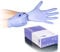 HANSKA Gants jetables Nitrile Violet - Sans poussière - Jetables - Ambidextres - Non stériles - Base en caoutchouc - Convient pour les milieux médicaux, la manipulation des aliments (100, L)