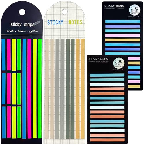 920 onglets adhésifs, 4 styles d'onglets d'indexation, petites notes autocollantes, bandes adhésives translucides, bandes de texte inscriptibles pour le bureau, l'école, le marquage des pages