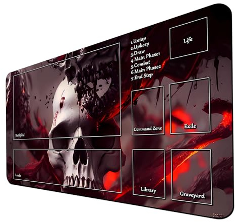 MTG Spielmatte mit Zonen, rutschfeste TCG-Spielmatte, 61 x 35,6 cm | Kompatibel mit Magic The Gathering, inklusive Kartenzonen, 2 mm rutschfester Gummi, MTG-Matte als Geschenk, für FNM-Turniere