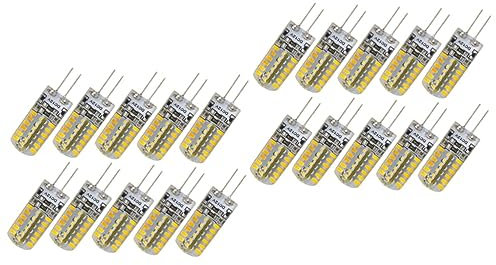 DOITOOL 2 Juegos De Bombillas Led G4 De 12 V 3 5 W 170 Lm Smd 3014 48 Bombillas De Luz Blanca Cálida 3000-3500 K Ahorro De Energía Sin Uv 10 Unidades X 2
