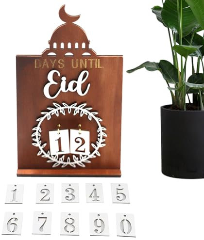 Ramadans Kalender aus Holz, Ramadans -Adventskalender 2023 aus Holz, Ramadans Adventskalender Eid,Ramadans -Geschenk für Kinder, Ramadans - und Eid-Dekor