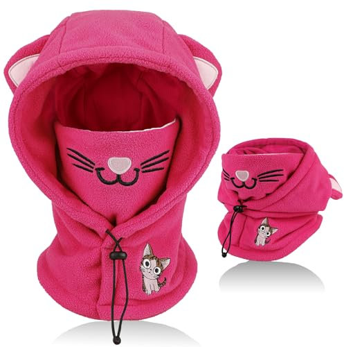 AYPOW Passamontagna Invernale in Pile Termico Bambini 4-12, Maschera da Sci Multifunzionale Antivento Regolabile, Berretti Cappello in Pile Caldo Cappuccio Scaldacollo Sciarpa per Ragazzi Ragazze