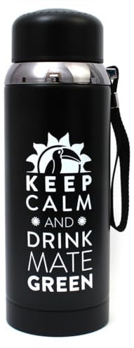 Mate Green Termo con colador de 800 ml | Termo para té, té yerba mate y hierbas de acero inoxidable | Termo de 800 ml | Termo | Termo con colador de té | Vaso aislante