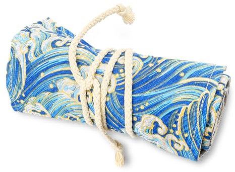 GLADFRESIT Federmäppchen aus Segeltuch, 72 Löcher, Farbige Bleistiftrolle, Aufbewahrungs-Organizer für Maler, Kinder, Jugendliche, Studenten, mehrfarbig, Taschen-Organizer