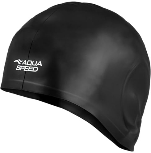 Aqua Speed XL-Schwimmkappen für langes Haar & Ohrenschutz: Ear Cap Volume & Mono XL - Ideal für Komfort, Wasserabweisend, Super Stretch, Hochwertiges Silikon, Perfekte Passform