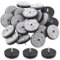 Swpeet Lot de 20 patins en feutre pour meubles - 38 mm - Antidérapants - Anti-rayures - À visser - Rond - Plastique ABS - En feutre - Protège les pieds en bois de chaise, table, canapé