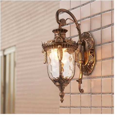Lampada da parete , Lampada da parete for esterni a LED Lampada da giardino retrò europea Impermeabile Classic Bronzo Villa Balcone Corridoio Patio Porta del garage ( Color : Bronze , Size : 56cm )