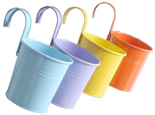 Pot de fleurs mural en métal à suspendre - Hauteur réglable - Petite fleur - Décoration murale de jardin