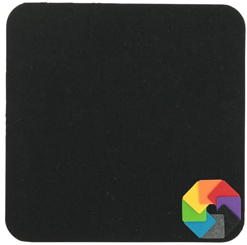 Design Filz Untersetzer eckig - 10x10cm in schwarz für Glas, Getränke, Bar, Tasse, Vase