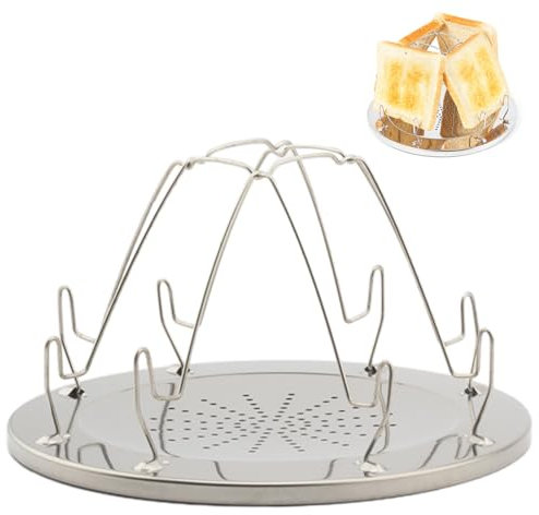 YSYZM Faltbarer Camping Toaster 22cm, Mini Camping Toaster für Gasherd, Camping Toaster für Gaskocher Edelstahl Camping Zubehör Camping Gadgets Toaster Camping Campervan Zubehör