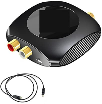 96KHz Analog-Digital-Audio-Konverter 2RCA zu SPDIF optischer Koaxial-Adapter TV zu Lautsprecher Subwoofer-Verstärker, für Laptop, Fernseher, Projektor, HDTV-Display(2)
