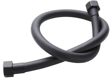 Tuyau d'arrivée d'eau froide simple Tuyau d'arrivée d'eau de toilette Tuyau de raccordement en plastique antidéflagrant haute pression pour robinet Tuyau de chauffage noir 30 cm D 15