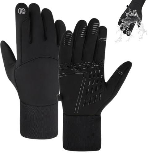 Celiodd wasserdichte Handschuhe,Winterhandschuhe Herren Fahrrad,Handschuhe Fahrrad Herren,Wasserdicht,Winddicht,Touchscreen,Geeignet Für Arbeiten Im Freien Beim Reiten Und Skifahren(L)