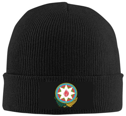 Unisex Skull Cap Wappen Von Aserbaidschan Beanie Mütze Retro Thermomützen Klassische Strickbeanie Für Angeln Wandern Winter