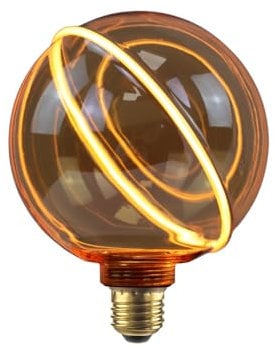 ENOVALITE LED Filament XL Leuchtmittel NEPTUN Amber - Globe G130 E27 4W 200lm 1800K Warmweiß dimmbar - Vintage Design Ambiente Deko Glühbirne Lampe