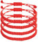 COYUN 4 Pezzi Braccialetti Rossi, Bracciale donna, Bracciale Portafortuna Donna, Bracciali Intrecciati Mano, Cordoncino di Filo Rosso, unisex, regolabile, per Amici Coppia Amante, Rosso