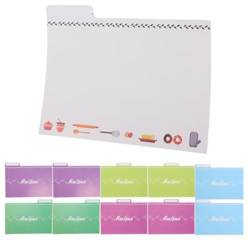 CRILSTYLEO 12st Rezeptkarte Karteikarten Teilerrezepte Garnetiketten Hängende Kartendekorationen Liefert Etiketten Rezeptteiler Rezepte Beachten Selbstklebende Aufkleber Raumerfrischer Papier