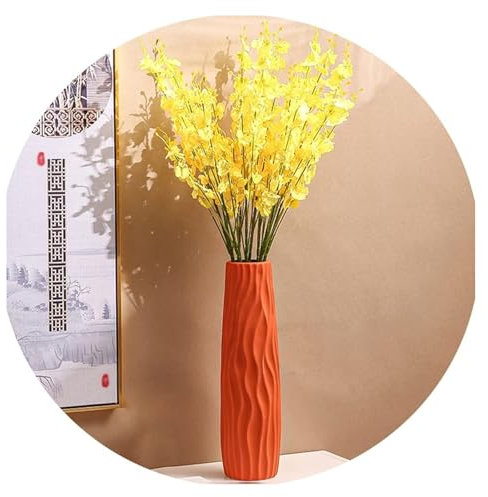 Bodenvase Dekorativer großer Blumenhalter for modernes rustikales Bauernhaus, Bücherregal-Dekor, Esstisch-Dekor(Orange)