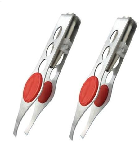 2 Piezas Pinzas Cejas, Pinzas con Luz LED, Pinzas de Depilar con Luz LED, Pinzas Profesionales, Pinzas Luminosas, Pinzas para Depilar de Cejas de Acero Inoxidable, Pinzas de Depilar de Maquillaje