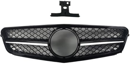Sport Kühlergrill Vordereinlass-Kühlergrill-Stoßfänger Grill Für W204 C204 S204 C43 Für Benz C 2007-2014 Für AMG Für GT R Diamond Style Tuning Accessoires Auto Kühlergrill(AM Silvery)