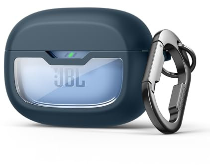 SURITCH Case Compatible with JBL Wave Beam/Beam 2/ JBL Wave 200TWS, Shockproof Magnetic Protective Headphone Cover with Cleaning Kit & Carabiner & Removal Tool,Navy