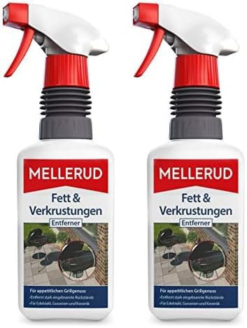 Mellerud Fett & Verkrustungen Entferner | 1 x 0,5 l | Ergiebiges Spray zur Reinigung von Eingebranntem, Fett und Verkrustungen (Packung mit 2)