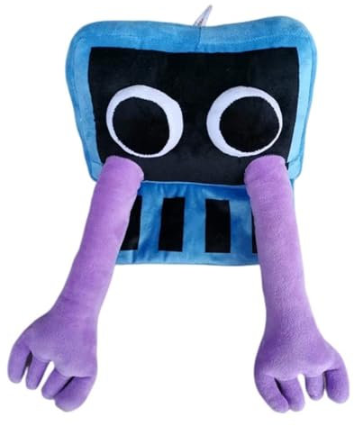 PEXIVOZ Collezione di Peluche Rain-bow Friends,Peluche Rain-bow Friends Mostro Bambola Viola,Rain-bow Friends Giocattoli,Amici Arcobaleno Peluche,Peluche Regalo per Bambini e Adulti - Mostro TV