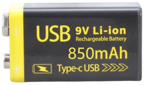 6F22 - Batería recargable de alta capacidad de 9 V, 800 mAh/1100 mAh, para detectores y juguetes con control remoto