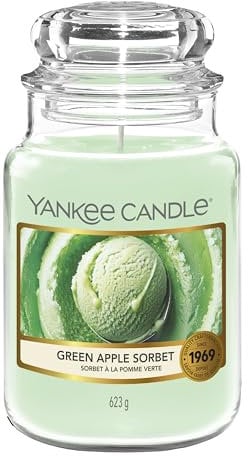Yankee Candle Candela profumata in giara grande, Green Apple Sorbet, Durata Fino a 150 Ore, Regali ottimi per le donne